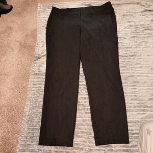 Ann Taylor Carnegie Crop Pants Sz 6 Black Low Rise Flat Front Straight Stretch